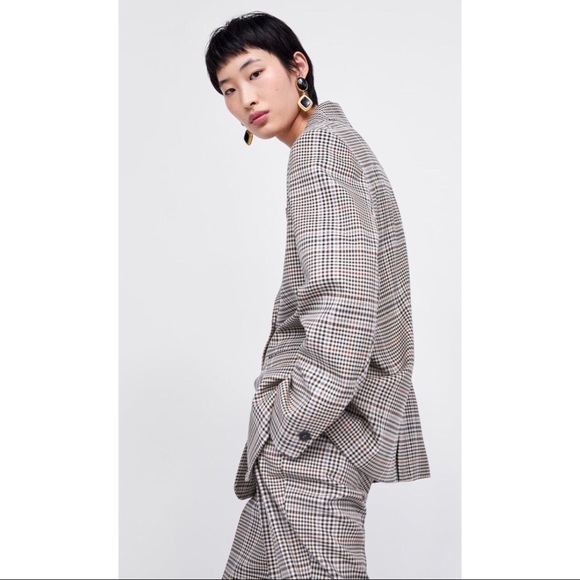 Zara Plaid Check Blazer Jacket - Picture 3 of 7